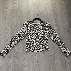 Cheetah Long Sleeve Crop Top